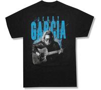 Jerry Garcia Acoustic Portrait Unisex 100% Cotton Short-Sleeve T-Shirts Black XXL