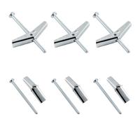 Jersvimc 10Pcs 1/8 x 2 pollici testa rotonda bullone a levetta e dado ad ala, bulloni a levetta in metallo Bulloni di ancoraggio a parete resistenti viti Molly per muro a secco in legno appeso articolo