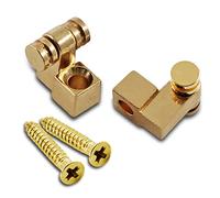 Jersvimc 2 pezzi albero per corde a rullo per chitarra, colore oro, fermo per corde Telecaster, guida per basso, viti di fissaggio per Tele Start (ottone)