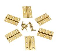 Jersvimc 8 cerniere in ottone da 3,8 cm, cerniere dorate per scatole di gioielli, piccole cerniere quadrate per porte, cerniere pieghevoli, resistenti, per mobili, armadietti, cassetti