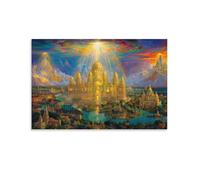 Jerusalem Descending from Heaven Quadro Su Tela Canvas Da Parete Jerusalem Decorazioni Quadri Moderni Stampa Pittura Poster Di Arte Per Soggiorno Camera Da Letto Corridoio Bar 16x24inch(40x60cm)
