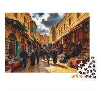 Jerusalem Jigsaw Puzzle 1000 Pezzi Riciclabile Old City Market Jigsaw Puzzles Puzzle Gioco Accessori Divertente E Stimolante Gioco Familiare Great Gift Idea 38x26cm/1000 Pezzi