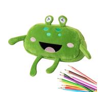 Jeruytgh Animal Theme Pencil Pouch | Soft School Supplies Bag | Stuffed Animal Pencil Case | Frog Pen Case Bag | Cartoon Theme Pen Bags | Stuffed Frog Pencil Case for Students, School
