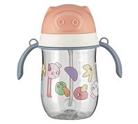 Jeruytgh Cartoon Sippy Cup for Kids | Transparent Straw Cup for Baby | Double-Seal Sippy Cup | Baby Drinking Cup with Straw | Sippy Cup with Straw | Easy to Clean & Maintain for Children's