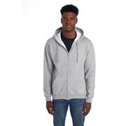 Jerzees Felpa con Cappuccio da Uomo in Pile, Cerniera Intera - Grigio mélange, Medium