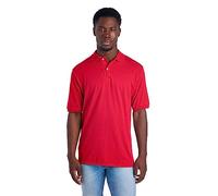 Jerzees Men's Short Sleeve Polo Shirts, Cotton Blend, Two Button Closure, Regular Fit, Sizes S-5x, Manica Corta-True Red, XL Uomo