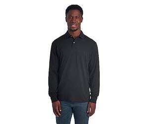 Jerzees Men's Short Sleeve Polo Shirts, Cotton Blend, Two Button Closure, Regular Fit, Sizes S-5x, Nero, S Uomo