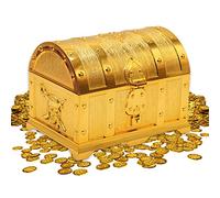 Jesdavan Forziere del Tesoro Bambini, Forziere Pirati, Scrigno del Tesoro, Forziere Pirati Bambini, Oro Scrigno Adatto per Decorazioni per Feste Regali per Bambini Deposito di Gioielli