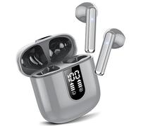 Jesebang Cuffie Bluetooth, Auricolari 5.4 con Stereo HiFi Immersivo, Auricolare con 4 HD Mic, Mini Cuffiette Bluetooth IP7 Impermeabili, Cuffie Senza Fili per iphone/samsung,LED, 30 Ore, Grigio(2026)