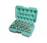 Jesemann 1893 - Set di chiavi a bussola, 1/2 pollici, 16 pezzi, set di dadi Gearlock in acciaio Q-30, inserti multidenti interni, con pratica valigetta degli attrezzi I 81505