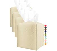 JESMINI, confezione da 4 pezzi, in pelle sintetica, per bagno/comodini, scrivania, tavolo da pranzo e auto, 5 x 5 x 5 cm