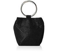 Jessica McClintock Pochette da Donna Gwen Ball Mesh Ring Wristlet Pouch, Borsa da Sera, Nero, Taglia Unica