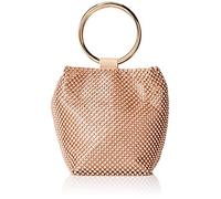 Jessica McClintock Womens Gwen Ball Mesh Ring Wristlet Pouch Clutch, Borsa da Sera Donna, Oro Rosa, Taglia Unica
