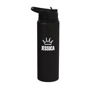 Jessica Queen Crown - Nome personalizzato Compleanno #1 Vincitore Stainless Steel Insulated Water Bottle