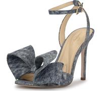 Jessica Simpson Cinturino alla caviglia in raso con fiocco olivina, Blu Ombra, 38 EU