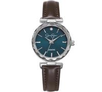 Jessica Simpson Diamond Collection Orologio da donna, classico, al quarzo, cinturino in pelle, quadrante rotondo sfaccettato in cristallo, elegante orologio da donna