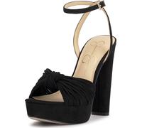 Jessica Simpson Immie, Sandali con Plateau Donna, Microsuede Nero, 37.5 EU