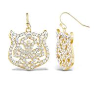 Jessica Simpson Orecchini pendenti da donna a forma di tigre, dorati, con cristalli trasparenti