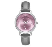 Jessica Simpson Orologio da donna con cinturino in pelle, quadrante rotondo con cristalli sfaccettati, movimento al quarzo, elegante orologio da donna