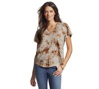 Jessica Simpson Women's Plus Size Carly Flutter Short Sleeve Tee Shirt, Golden Ochre Tie Dye, 2X