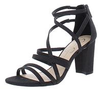Jessica Simpson Women's Stassey Strappy Block Heel Sandal Heeled, Black, 6.5