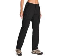 Jessie Kidden Pantaloni impermeabili da donna, per camminare, escursionismo, cargo, convertibili, leggeri, ad asciugatura rapida, protezione UV UPF 50+, zip off Capri, Nero , 36