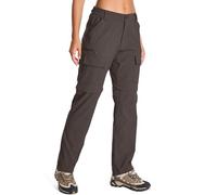 Jessie Kidden Pantaloni impermeabili da donna, per camminare, escursionismo, cargo, convertibili, leggeri, ad asciugatura rapida, protezione UV UPF 50+, zip off Capri, Marrone, 44