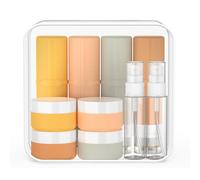 JessLab 16 Pezzi Kit Contenitori da Viaggio Ricaricabili, Contenitori da 90 ml Approvati TSA, Accessori In Silicone A Tenuta Stagna Appendibili Per Shampoo, Balsamo, Lozione, Colori Assortiti