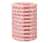 JessLab Elastici per Capelli per Donne, Fasce Elastiche Intrecciate di Colori Misti, Accessori per Capelli Resistenti e Stretch, Pacchetto da 10, Multicolore (Rosa)