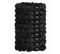 JessLab Elastici per Capelli Scrunchies, 10 Pezzi Fascette Seta Supporti per Coda di Cavallo Delicati Senza Danni, Capelli Elastici, Ragazze Donne, Nero