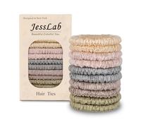 JessLab Elastici Satinati Senza Danni, Fermagli per Capelli Senza Pieghe per Donne, Delicati su Capelli Fini e Ricci, per Dormire e Feste, Confezione da 10 Pezzi