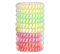 JessLab Elastici Spirale per Capelli, 10 Pezzi Senza per Tracce in Plastica per Coda di Cavallo, Accessorio per Ragazze e Donne, Colori Assortiti (#40)