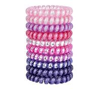 JessLab Elastici Spirale per Capelli, 10 Pezzi Senza per Tracce in Plastica per Coda di Cavallo, Accessorio per Ragazze e Donne, Colori Assortiti (#37)