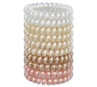 JessLab Elastici Spirale per Capelli, 10 Pezzi Senza per Tracce in Plastica per Coda di Cavallo, Accessorio per Ragazze e Donne, Colori Assortiti (#47)