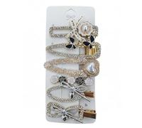 JessLab Fermagli per Capelli in Metallo per Donne, 6 Pezzi Accessori per Capelli con Strass Scintillanti, Fermagli Resistenti per Tutto il Giorno per Eventi, Farfalla Cristallo