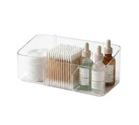 JessLab Organizer Trasparente per Anta di Armadio, Design Frontale Inclinato, Piccolo Contenitore Acrilico per Spezie, Cosmetici, Forniture da Scrivania, Montaggio Adesivo, 3 Scomparto (1 Pack)