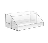 JessLab Organizer Trucco Acrilico, Scatola Porta Cosmetici Deluxe 2 Livelli, Espositore Trucco Trasparente per Vanity, Organizzatore Durevole ed Elegante per Rossetti, Pennelli, Gioielli