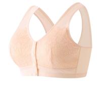 Jessmate Bra, Magic Comfort Front Closure Shapingbra, pizzo senza ferretto, reggiseno con chiusura a scatto, comodo comodo, Tono della pelle., XXL