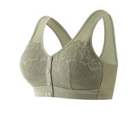 Jessmate Bra, Magic Comfort Front Closure Shapingbra, pizzo senza ferretto, reggiseno con chiusura a scatto, comodo comodo, Verde, 5XL