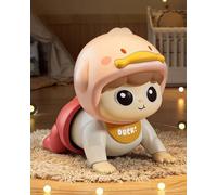 Jessruly Giocattolo interattivo per gattonare con suono, divertente giocattolo elettrico per camminare e muoversi, apprendimento precoce educativo con musica e movimento (rosa)