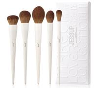 Jessup pennelli make up pennelli trucco 5 pz pennelli trucco viso pennello fondotinta morbido vegano pennello fard pennello bronzer contour Pennello evidenziatore pennello cipria soffice T493