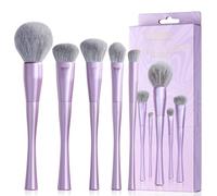 Jessup Pennelli Makeup Up Pennelli trucco viso 5 pezzi, set di pennelli sintetici premium per fondotinta contorno fard illuminante e cipria viola di lusso T514