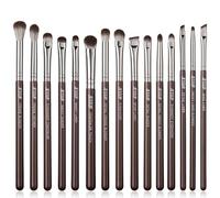 Jessup pennelli occhi pennelli trucco occhi pennelli make up occhi Professional 15 pz Pennello ombretto Sopracciglia correttore Eyeliner sfumare sintetici premium marrone T499