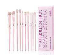 Jessup pennelli occhi Set ombretto 10 pezzi rosa correttore sintetico premium Eyeliner per sfumare pieghe trucco T496