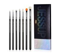 Jessup pennelli ombretto 7 Pz Set pennelli occhi pennelli make up professionale pennelli trucco occhi alta qualità Smoky Blending Shader Precision Crease Definer Nero Argento T334