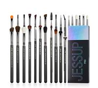 Jessup pennelli trucco pennelli occhi Professionale Pennelli Make Up 28 pezzi Pennelli ombretto Premium Pennello eyeliner Pennello sopracciglia Pennello sfumare Nero Argento T341