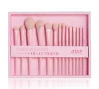 Jessup pennelli trucco Rosa Set pennelli make up 14 pezzi Set pennelli viso per fondotinta vegano premium correttore fard ombretto eyeliner Confezione regalo T495-G