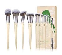 Jessup Pennelli Trucco Set di Pennelli Vegano 12 Pezzi Professionale premium Occhio Viso Pennello Kabuki fondazione polvere Ombretto evidenziatore contorno Capelli sintetici puri T327