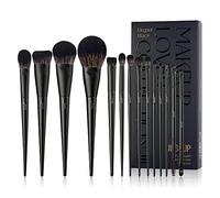 Jessup Set di 14 pennelli da trucco neri per fondotinta, ombretto, correttore, cipria, eyeliner, piega, sopracciglia, T336