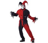 Evil Giullare Costume Rossi e Neri Adulto